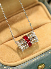 Load image into Gallery viewer, LUOWEND 18K White Gold Natural Ruby Pendant  Necklace for Women
