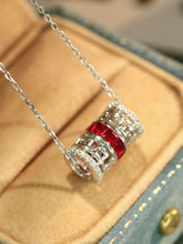 Load image into Gallery viewer, LUOWEND 18K White Gold Natural Ruby Pendant  Necklace for Women
