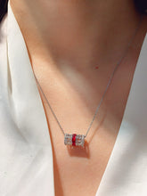 Load image into Gallery viewer, LUOWEND 18K White Gold Natural Ruby Pendant  Necklace for Women
