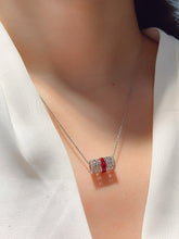 Load image into Gallery viewer, LUOWEND 18K White Gold Natural Ruby Pendant  Necklace for Women
