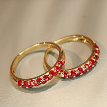Load image into Gallery viewer, LUOWEND 18K Yellow Gold Natural Ruby Ring for Women

