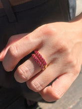 Load image into Gallery viewer, LUOWEND 18K Yellow Gold Natural Ruby Ring for Women
