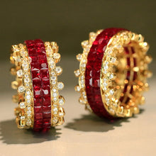 Load image into Gallery viewer, LUOWEND 18K Yellow Gold Natural Ruby Ring for Women
