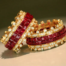 Load image into Gallery viewer, LUOWEND 18K Yellow Gold Natural Ruby Ring for Women
