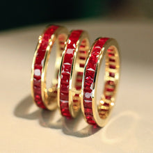 Load image into Gallery viewer, LUOWEND 18K Yellow Gold Natural Ruby Ring for Women
