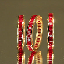 Load image into Gallery viewer, LUOWEND 18K Yellow Gold Natural Ruby Ring for Women
