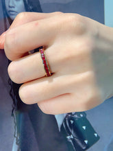 Load image into Gallery viewer, LUOWEND 18K Yellow Gold Natural Ruby Ring for Women
