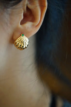 Load image into Gallery viewer, LUOWEND 18K Yellow Gold Real Natural Emerald Hoop Earrings for Women
