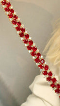 Load image into Gallery viewer, LUOWEND 18K Yellow Gold Natural Ruby Bracelet for Women
