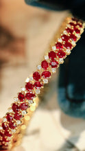 Load image into Gallery viewer, LUOWEND 18K Yellow Gold Natural Ruby Bracelet for Women
