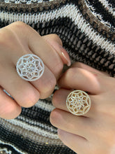 Load image into Gallery viewer, LUOWEND 18K White/Yellow Gold Natural Diamond Ring for Women
