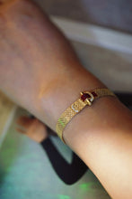 Load image into Gallery viewer, LUOWEND 18K Yellow Gold Real Natural Ruby Bracelet for Women
