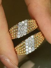 Load image into Gallery viewer, LUOWEND 18K Yellow Gold Natural Diamond Ring for Women
