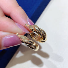 Load image into Gallery viewer, LUOWEND 18K Yellow Gold Hoop Earrings for Women
