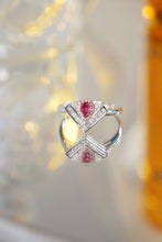 Load image into Gallery viewer, LUOWEND 18K White Gold Natural Pink Diamond Ring for Women
