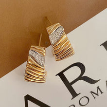 Load image into Gallery viewer, LUOWEND 18K White and Yellow Gold Drop Earrings for Women
