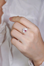 Load image into Gallery viewer, LUOWEND 18K White Gold Natural Pink Diamond Ring for Women
