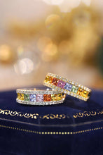 Load image into Gallery viewer, LUOWEND 18K Yellow Gold Natural Diamond and Color Sapphire Ring for Women
