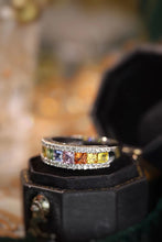 Load image into Gallery viewer, LUOWEND 18K Yellow Gold Natural Diamond and Color Sapphire Ring for Women
