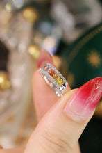 Load image into Gallery viewer, LUOWEND 18K Yellow Gold Natural Diamond and Color Sapphire Ring for Women
