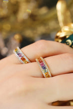 Load image into Gallery viewer, LUOWEND 18K Yellow Gold Natural Diamond and Color Sapphire Ring for Women
