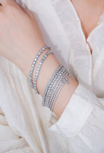 Load image into Gallery viewer, LUOWEND 18K White Gold Natural Diamond Bracelet for Women
