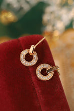 Load image into Gallery viewer, LUOWEND 18K Rose Gold Real Natural Diamond Stud Earrings for Women
