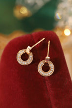 Load image into Gallery viewer, LUOWEND 18K Rose Gold Real Natural Diamond Stud Earrings for Women
