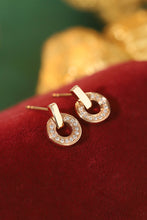 Load image into Gallery viewer, LUOWEND 18K Rose Gold Real Natural Diamond Stud Earrings for Women
