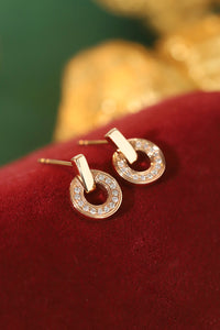 LUOWEND 18K Rose Gold Real Natural Diamond Stud Earrings for Women