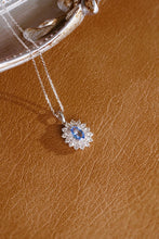 Load image into Gallery viewer, LUOWEND 18K White Gold Natural Diamond and Sapphire Necklace for Women
