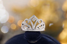 Load image into Gallery viewer, LUOWEND 18K White Gold Real Natural Diamond Ring for Women
