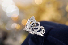 Load image into Gallery viewer, LUOWEND 18K White Gold Real Natural Diamond Ring for Women
