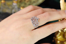 Load image into Gallery viewer, LUOWEND 18K White Gold Real Natural Diamond Ring for Women
