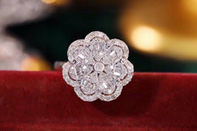 Load image into Gallery viewer, LUOWEND 18K White Gold Real Natural Diamond Ring for Women
