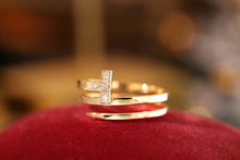 Load image into Gallery viewer, LUOWEND 18K Yellow Gold Real Natural Diamond Ring for Women
