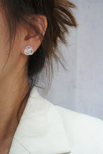 Load image into Gallery viewer, LUOWEND 18K White Gold Real Natural Diamond Earrings&amp;Necklace for Women
