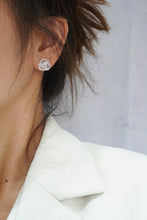 Load image into Gallery viewer, LUOWEND 18K White Gold Real Natural Diamond Earrings&amp;Necklace for Women

