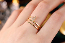 Load image into Gallery viewer, LUOWEND 18K Yellow Gold Real Natural Diamond Ring for Women
