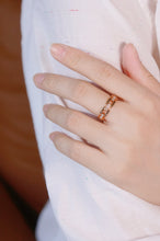 Load image into Gallery viewer, LUOWEND 18K Rose Gold Natural Diamond Ring for Women
