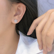 Load image into Gallery viewer, LUOWEND 18K White Gold Real Natural Diamond Stud Earrings for Women
