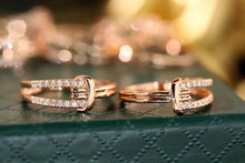 Load image into Gallery viewer, LUOWEND 18K Rose Gold Real Natural Diamond Ring for Women for Women
