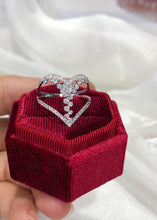Load image into Gallery viewer, LUOWEND 18K White Gold Real Natural Diamond Ring for Women
