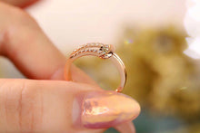 Load image into Gallery viewer, LUOWEND 18K Rose Gold Real Natural Diamond Ring for Women for Women
