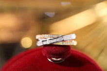 Load image into Gallery viewer, LUOWEND 18K White&amp;Rose&amp;Yellow Gold Real Natural Diamond Ring for Women
