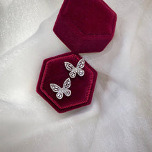 Load image into Gallery viewer, LUOWEND 18K White Gold Real Natural Diamond Stud Earrings for Women
