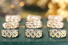 Load image into Gallery viewer, LUOWEND 18K White and Yellow Gold Real Natural Diamond Ring for Women
