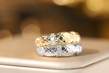 Load image into Gallery viewer, LUOWEND 18K White or Yellow Gold Real Natural Diamond Ring for Women
