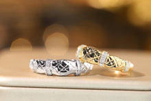 Load image into Gallery viewer, LUOWEND 18K White or Yellow Gold Real Natural Diamond Ring for Women
