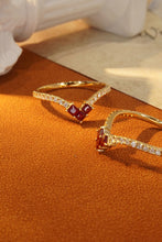 Load image into Gallery viewer, LUOWEND 18K Yellow Gold Real Natural Ruby Ring for Women
